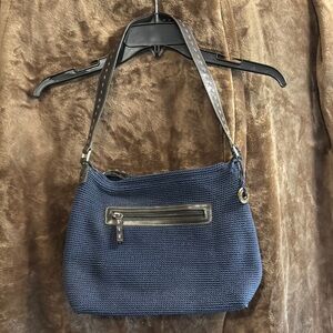 The Sak Stylish Blue Knit Shoulder Bag
